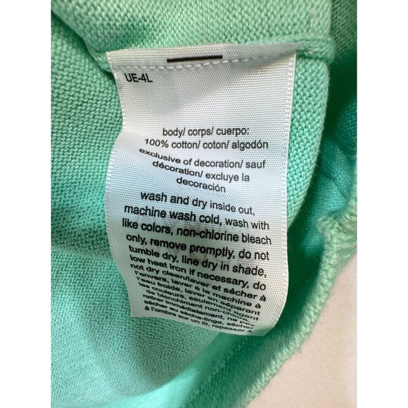 Tommy Hilfiger Womens V-Neck Sweater Size 1x Mint Green Long Sleeves Casual NWT - Picture 4 of 11